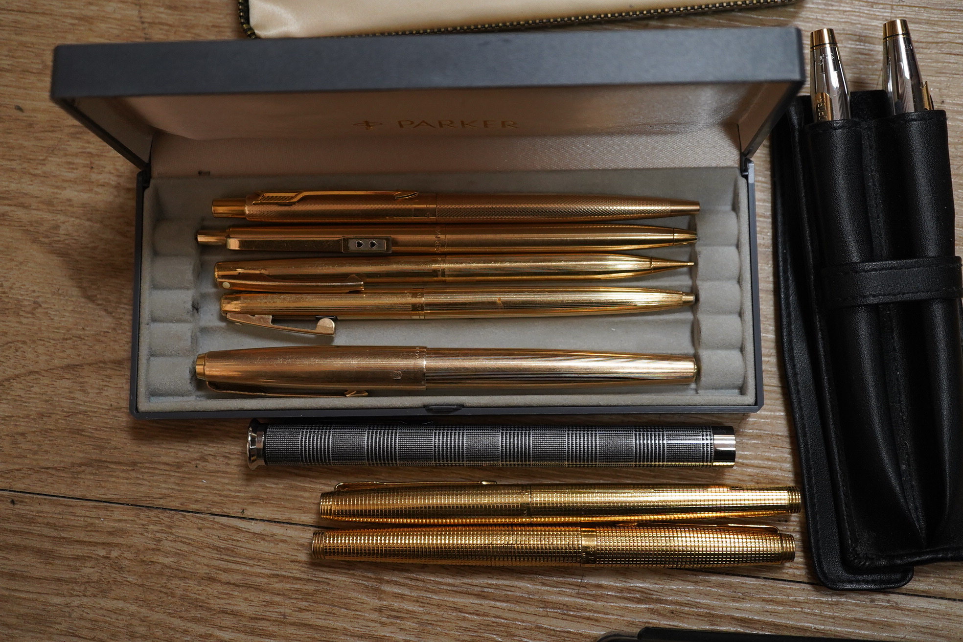 A quantity of various pens including Parker and Sheaffer. Condition - varies